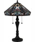 Tiffany Small 2-light Table Lamp Matte Black