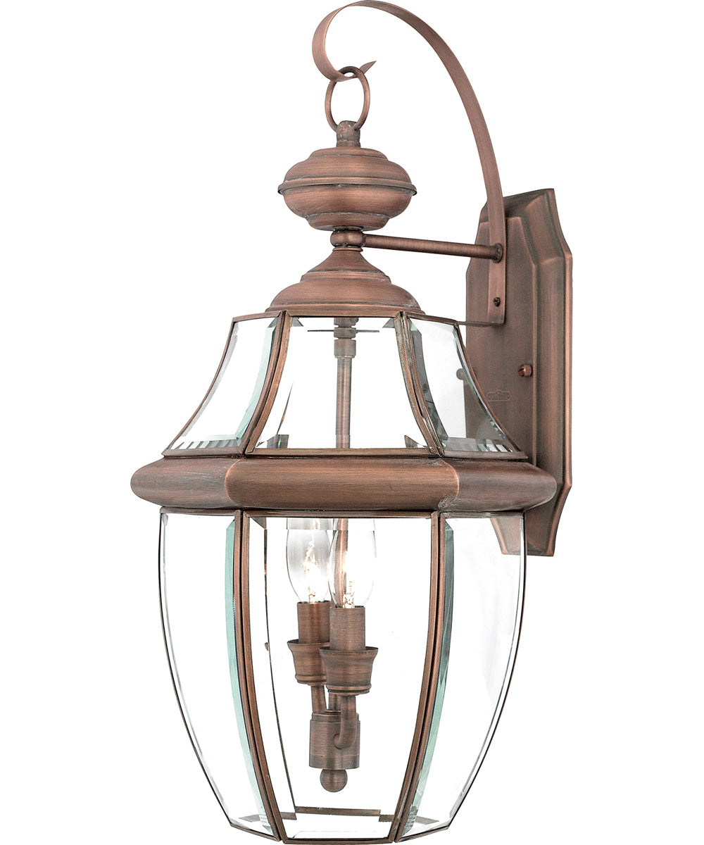 Newbury Large 2-light Outdoor Wall Light Aged Copper
