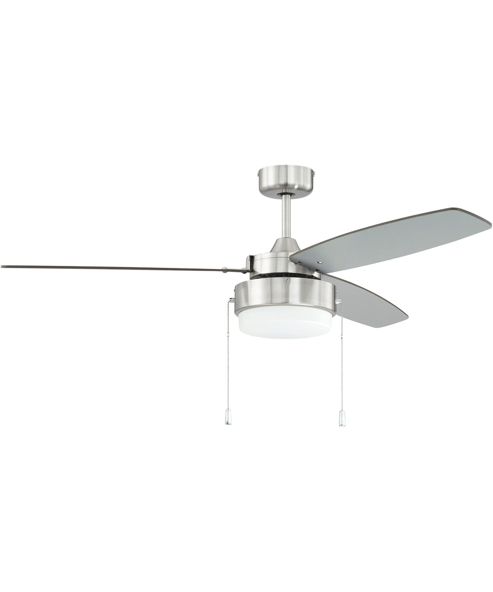 52" Intrepid 2-Light LED Ceiling Fan (Blades Included) Brushed Polished Nickel