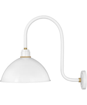 Foundry Dome 1-Light Large Tall Gooseneck Outdoor Barn Light in Gloss White