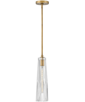 Cosette 1-Light Small Pendant in Heritage Brass with Clear glass