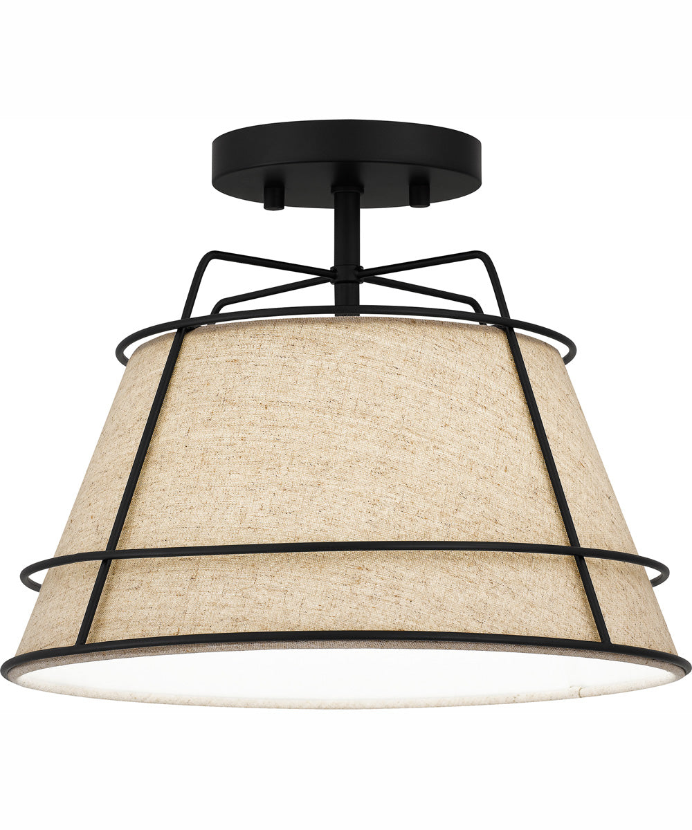 Quoizel Semi-Flush Mount Medium 1-light Semi Flush Mount Matte Black