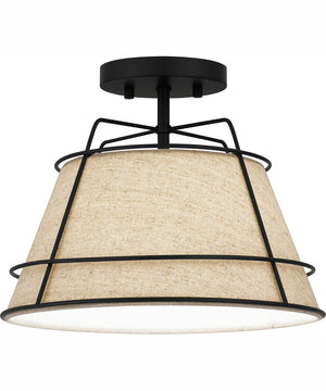 Quoizel Semi-Flush Mount Medium 1-light Semi Flush Mount Matte Black