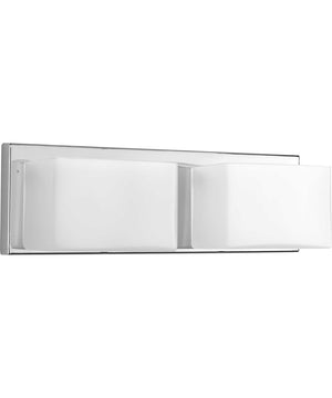 Ace LED 2-Light Etched Glass Modern LED Bath Vanity Light Polished Chrome