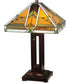 24"H Abilene  2-Light Tiffany Table Lamp Brown