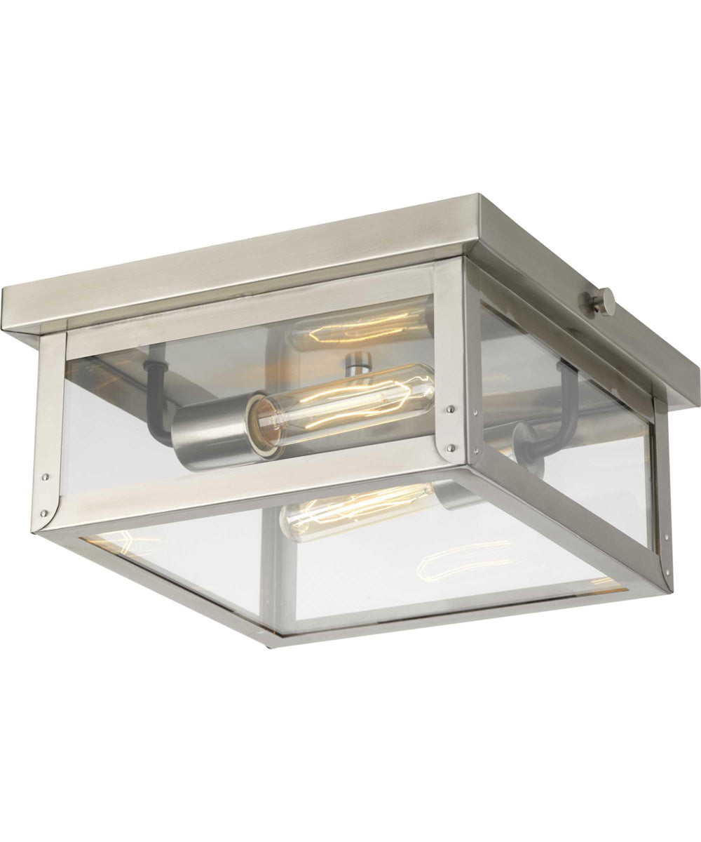 Union Square 2-Light Flush Mount Stainless Steel