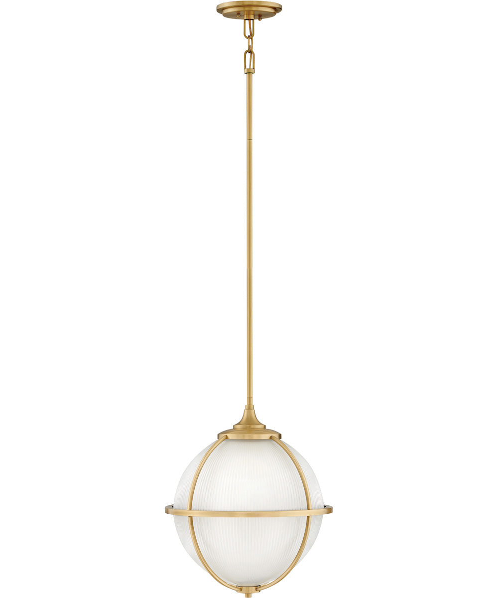 Odeon 3-Light Medium Orb Pendant in Satin Brass