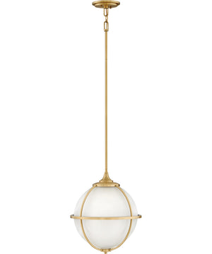 Odeon 3-Light Medium Orb Pendant in Satin Brass