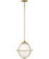 Odeon 3-Light Medium Orb Pendant in Satin Brass