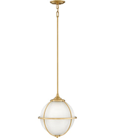 Odeon 3-Light Medium Orb Pendant in Satin Brass