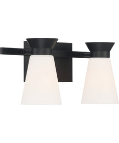 15"W Caleta 2-Light Vanity & Wall Black