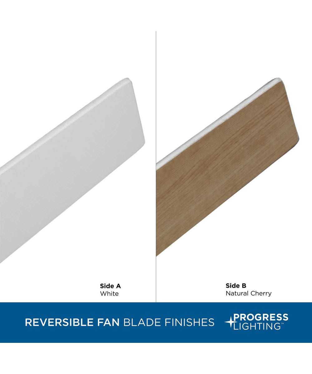 Braden 44" 3-Blade Matte White LED Mid-Century Modern Indoor Hugger Ceiling Fan Satin White