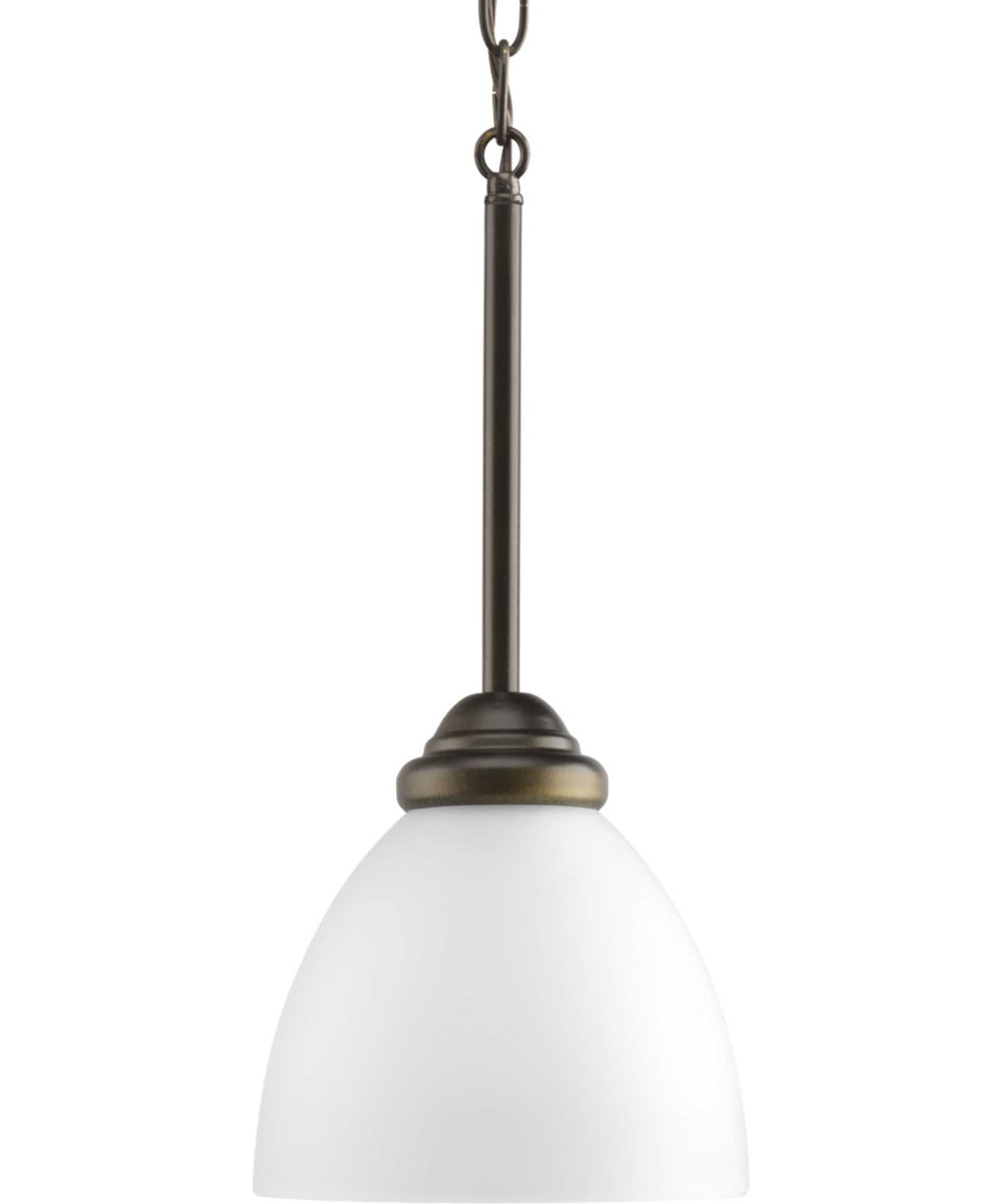 Heart 1-Light Etched Glass Traditional Mini-Pendant Light Antique Bronze