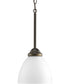 Heart 1-Light Etched Glass Traditional Mini-Pendant Light Antique Bronze