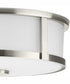 Gilliam 12--5/8 in. 2-Light New Traditional Flush Mount Brushed Nickel
