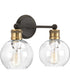 Hansford 2-Light Clear Glass Coastal Bath Vanity Light Antique Bronze
