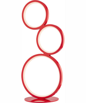Fedora Led Table Lamp 3 Rings/Red