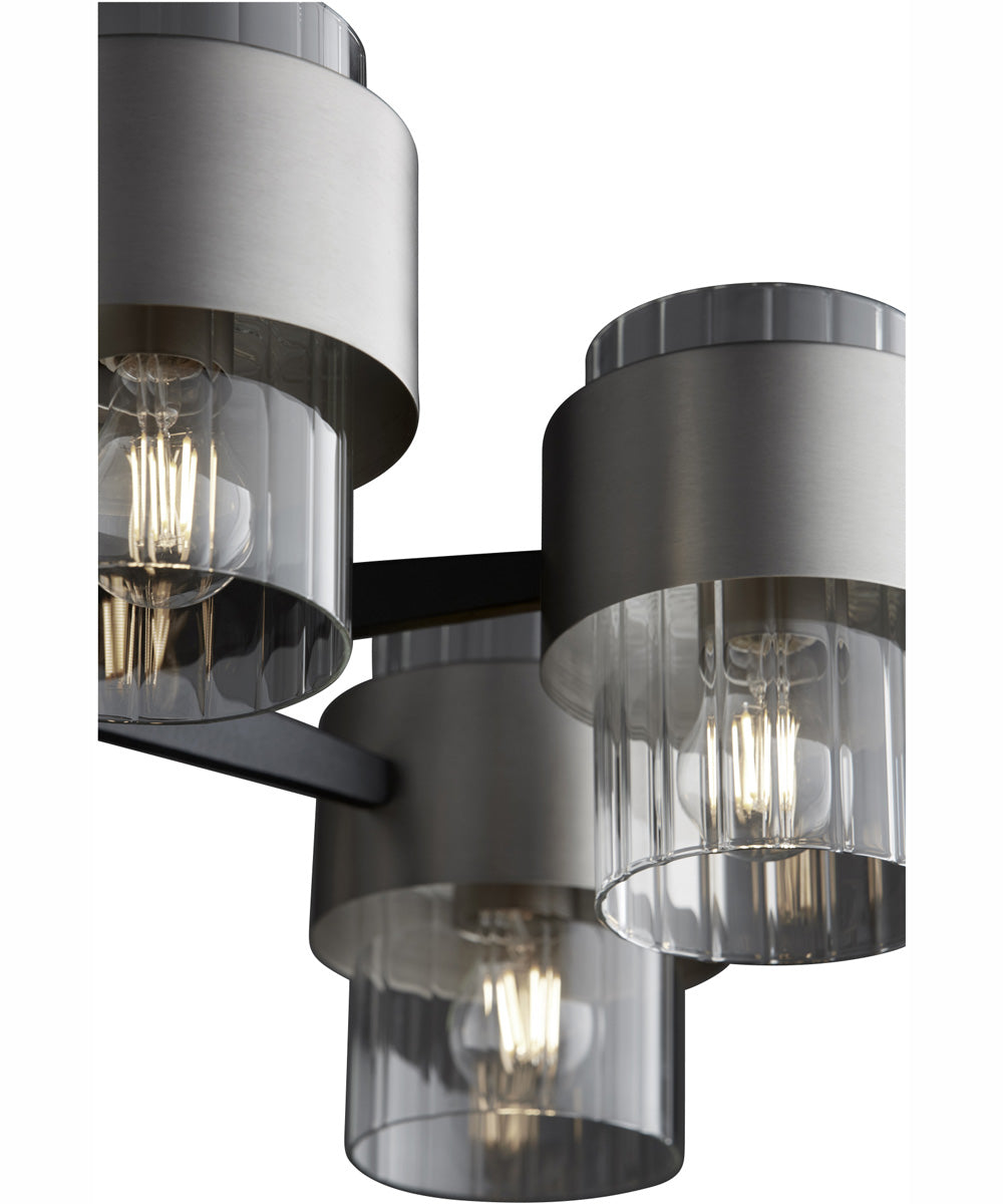 Epsilon 6-light Chandelier Textured Black w/ Satin Nickel