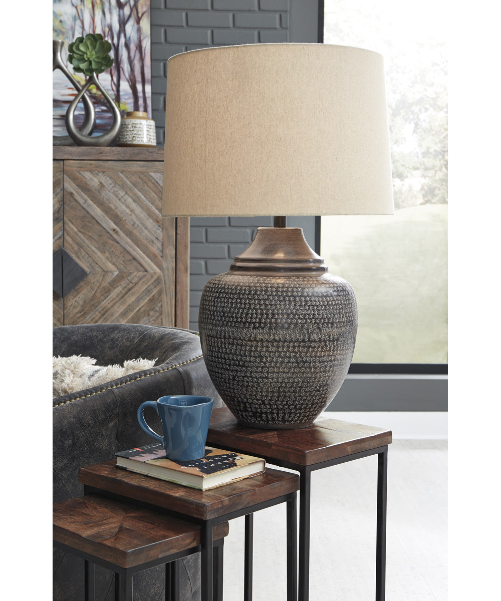 30"H Olinger Metal Table Lamp (1/CN) Brown