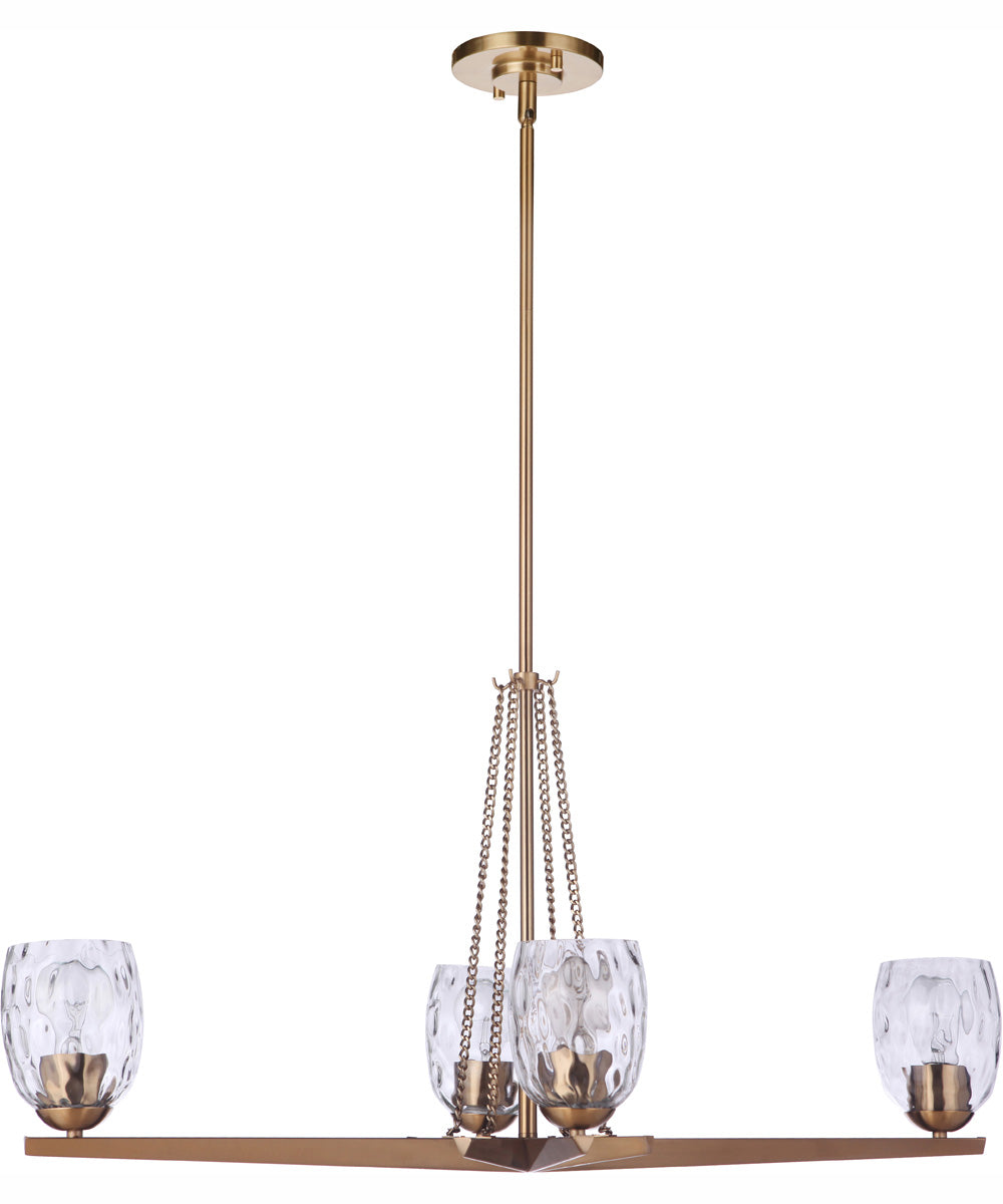 Guiding Star 4-Light Chandelier Satin Brass