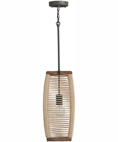 Jacob 1-Light Pendant Grey Wash and Iron Silk