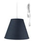 14"W Textured Slate Blue 1 Light Swag Plug-In Pendant Hanging Lamp