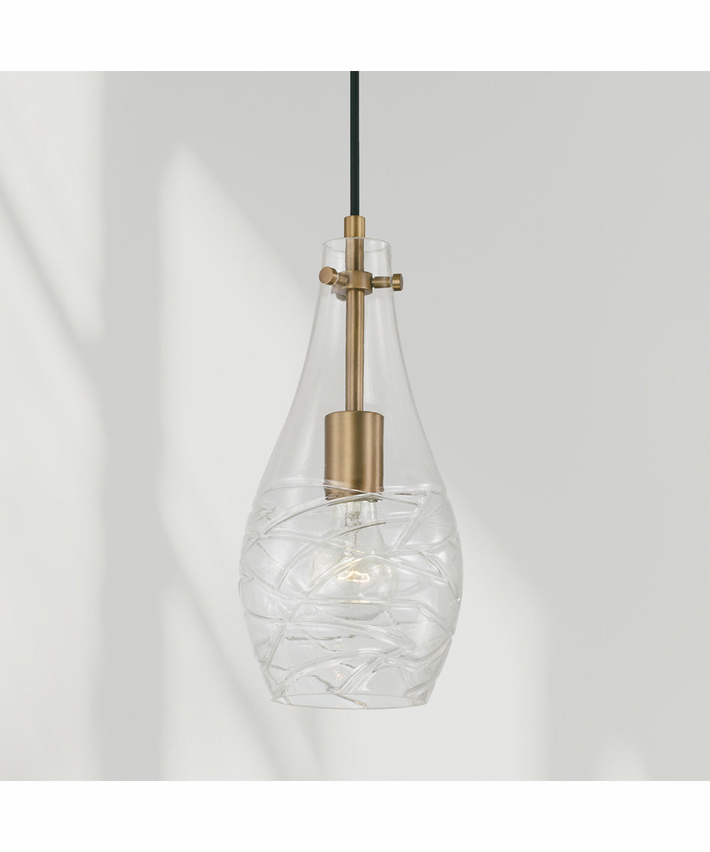 Kier 1-Light Pendant Aged Brass