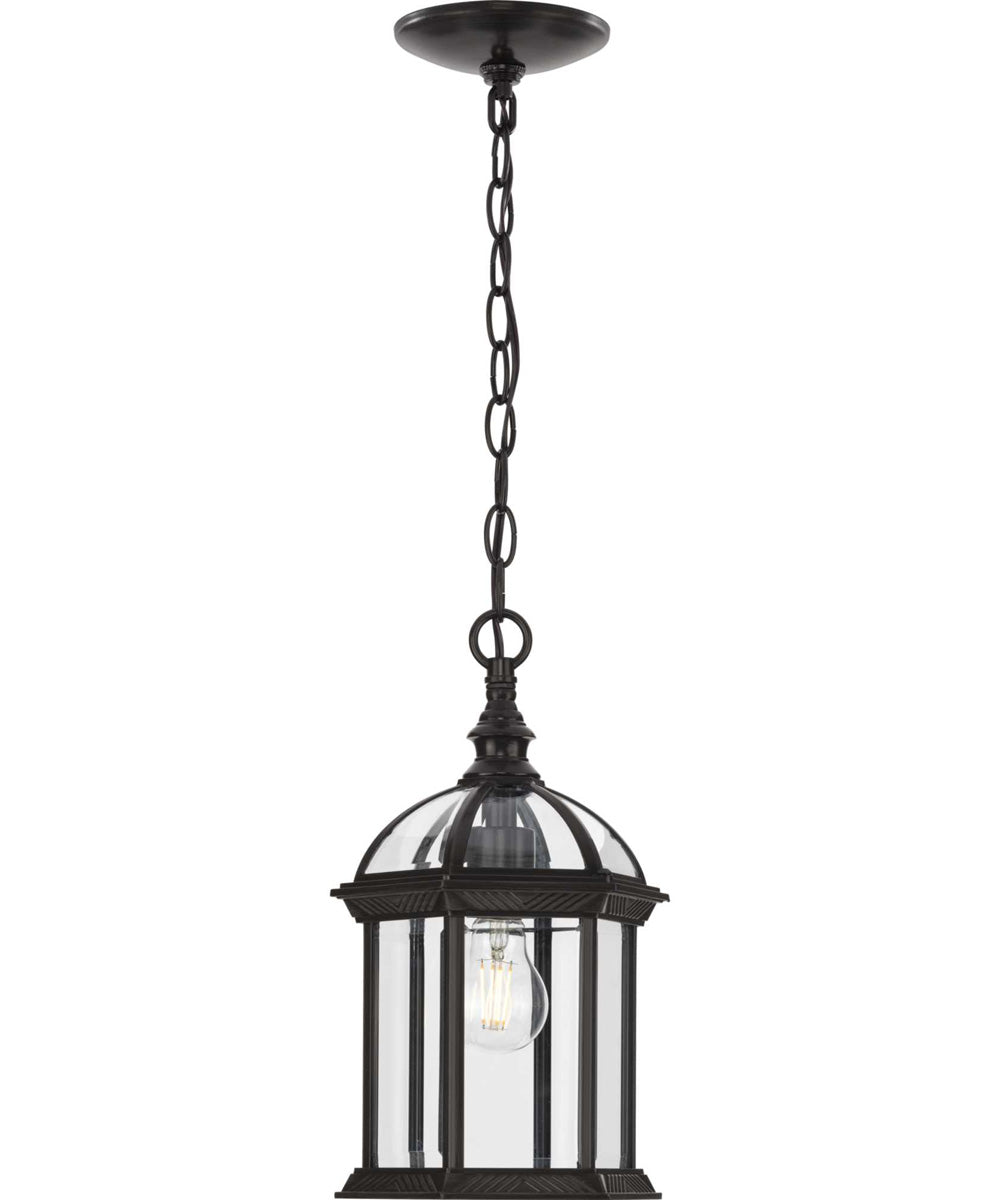Dillard 1-Light Traditional Clear Glass Outdoor Hanging Light Antique Bronze