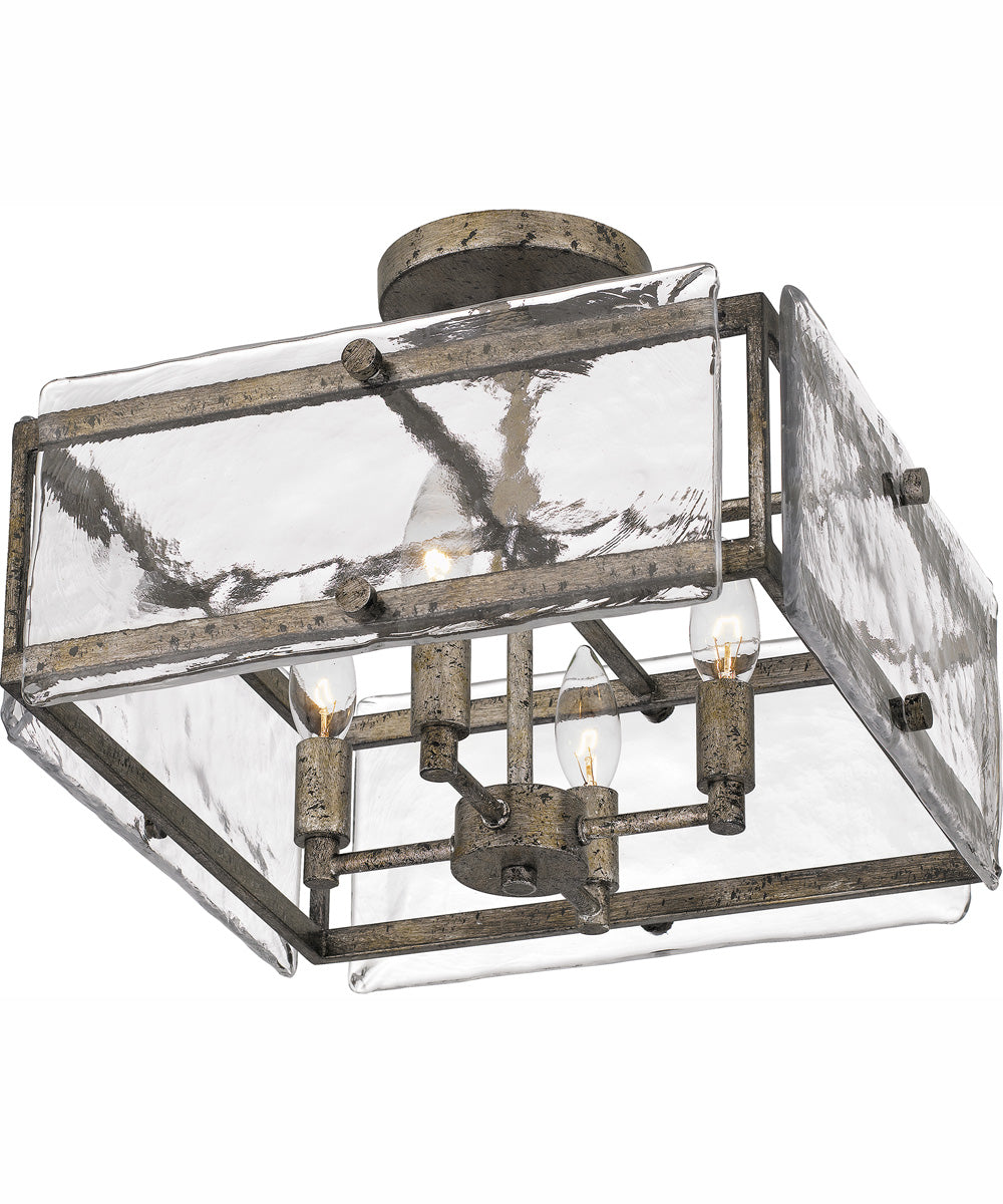 Quoizel Semi-Flush Mount Medium 4-light Semi Flush Mount Mottled Silver