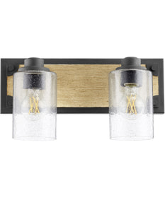 2-light Bath Vanity Light Noir w/ Driftwood finish