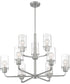 30"W Sommerset 9-Light Chandelier Brushed Nickel
