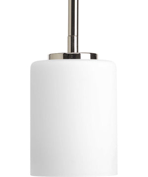 Replay 1-Light Etched White Glass Modern Mini-Pendant Light Polished Nickel