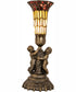 13" High Stained Glass Pond Lily Twin Cherub Accent Lamp