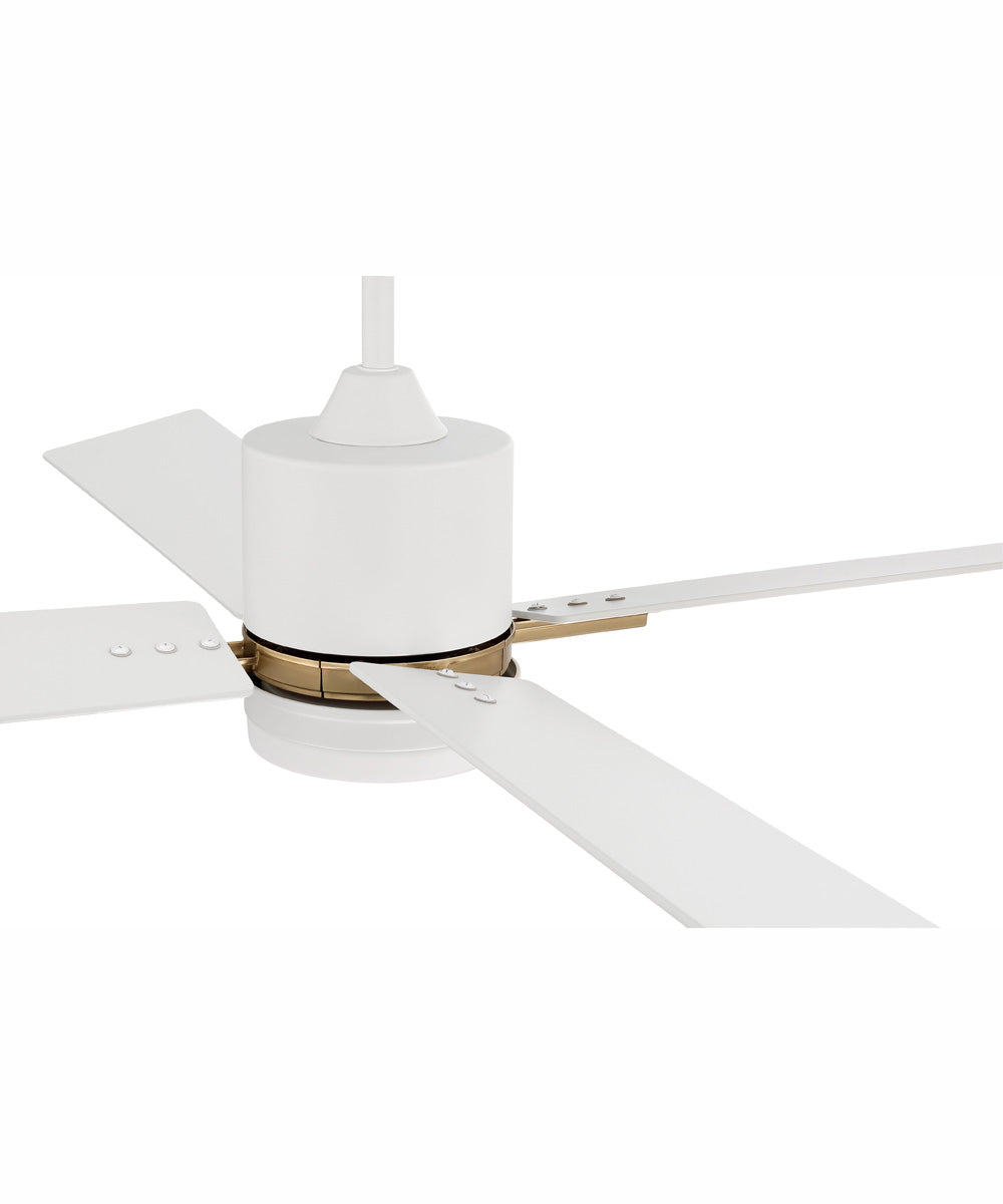 52" Teana 1-Light Ceiling Fan White/Satin Brass