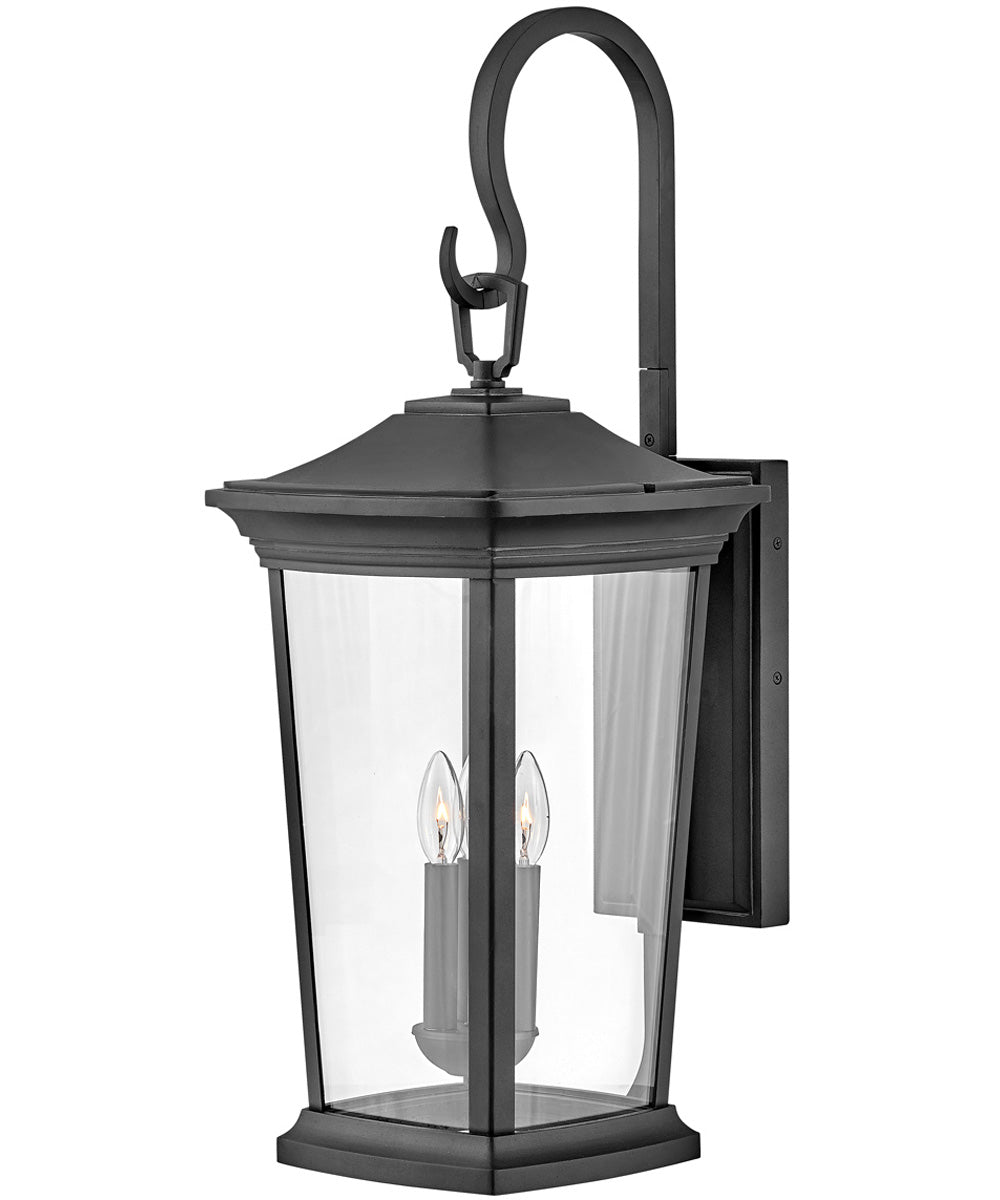 Bromley 3-Light Double Extra Large LED Outdoor Wall Mount Lantern in Museum Black