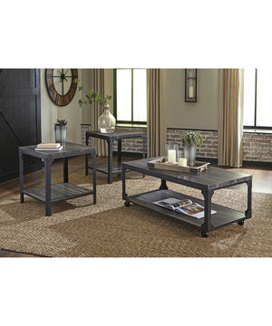 18"H Jandoree Occasional Table Set of 3 Brown/Black