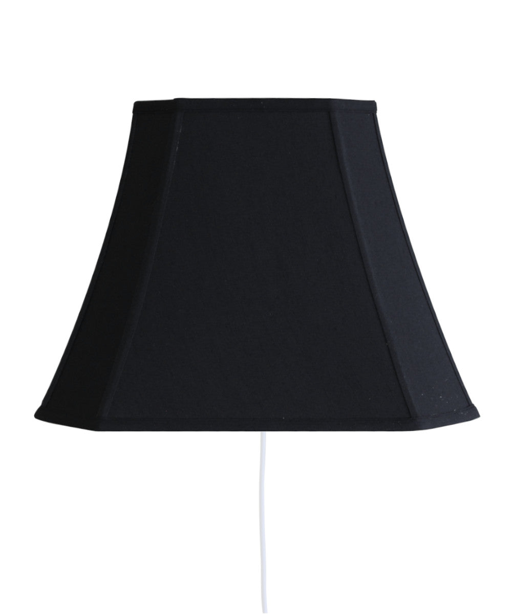 16"W Floating Shade Plug-In Wall Light Black Fabric/Gold Liner