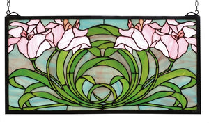 11"H x 22"W Calla Lily Stained Glass Window