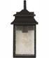 Crossbend 1-Light Outdoor Wall Lantern Dark Bronze Gilded
