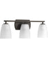 Leap 3-Light Etched Glass Modern Bath Vanity Light Antique Bronze