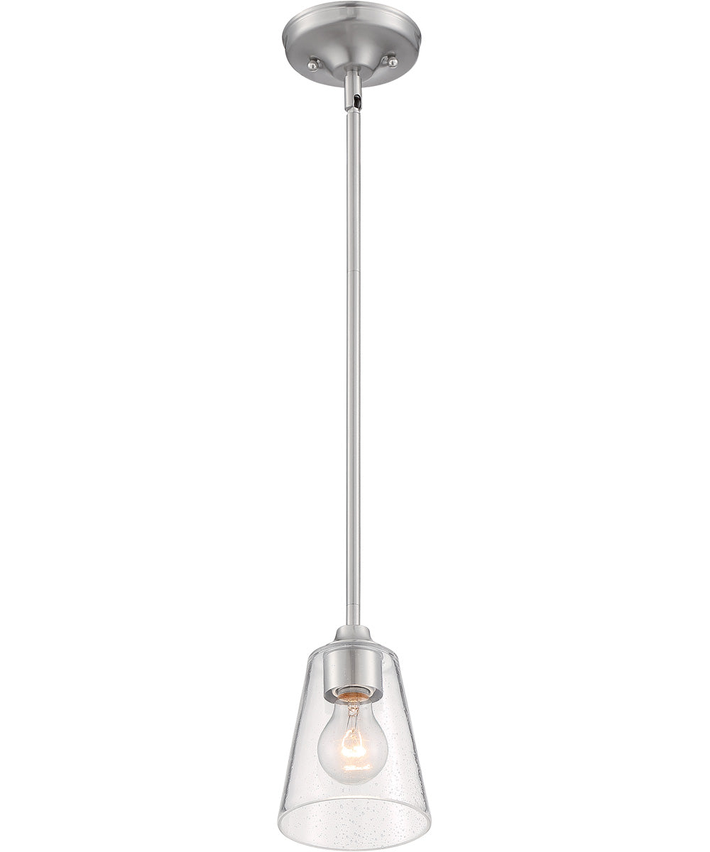 5"W Bransel 1-Light Pendant Brushed Nickel