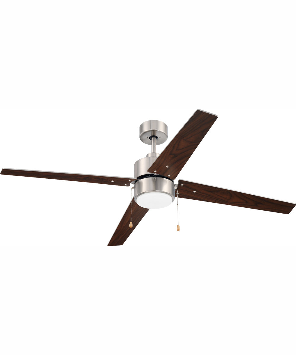 52" Terie 1-Light Ceiling Fan Brushed Polished Nickel