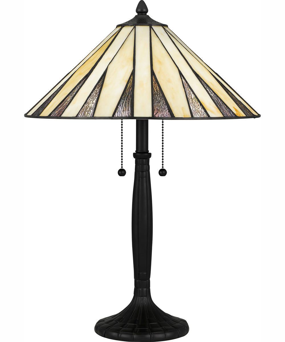 Tiffany Small 2-light Table Lamp Matte Black