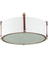 Sausalito 4-Light Large Flush Mount Weathered Zinc / Brown Suede
