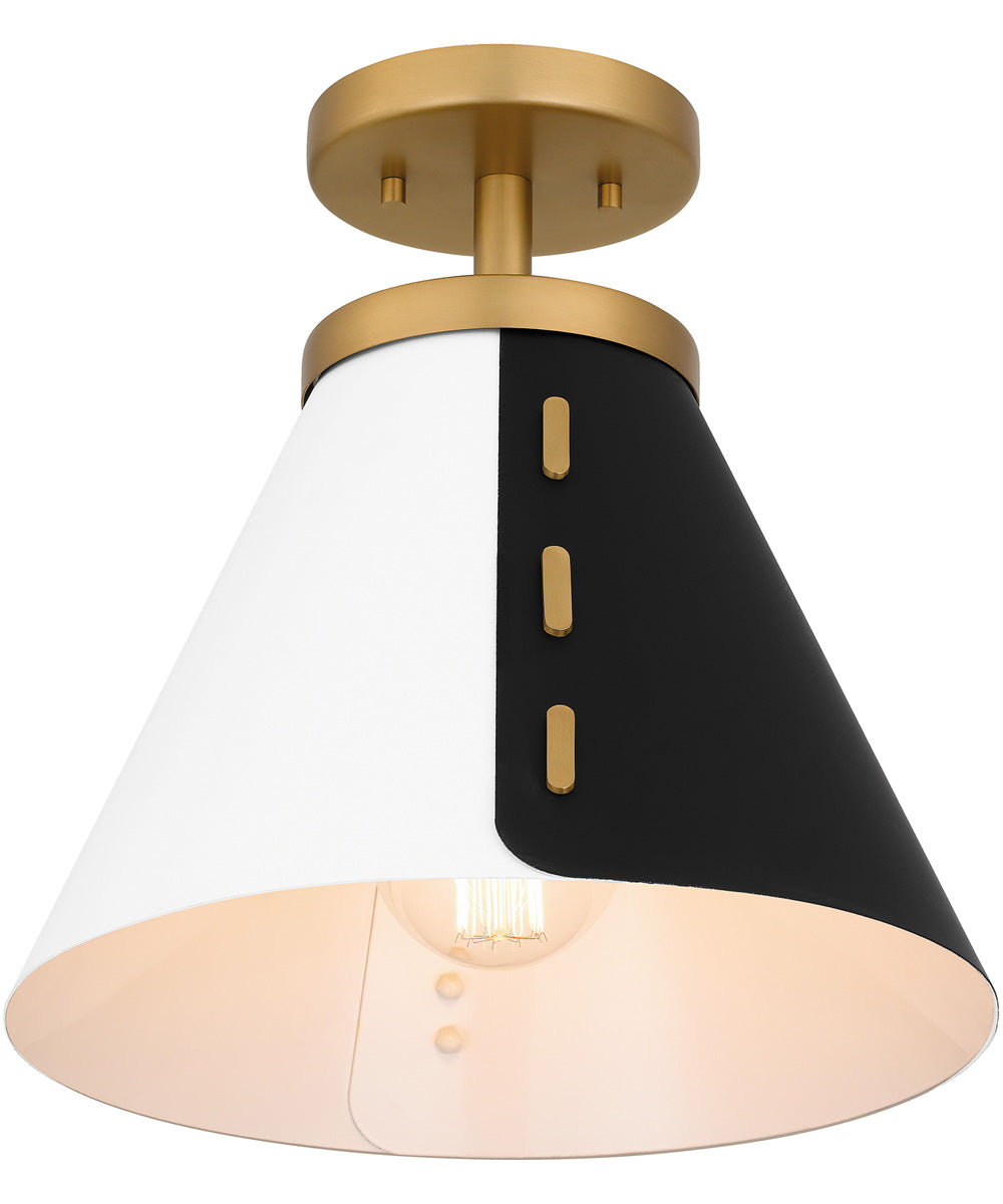 Quoizel Semi-Flush Mount Small 1-light Semi Flush Mount Brushed Weathered Brass