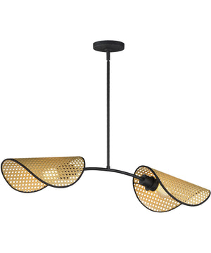 Bonnet 2-Light Chandelier Black