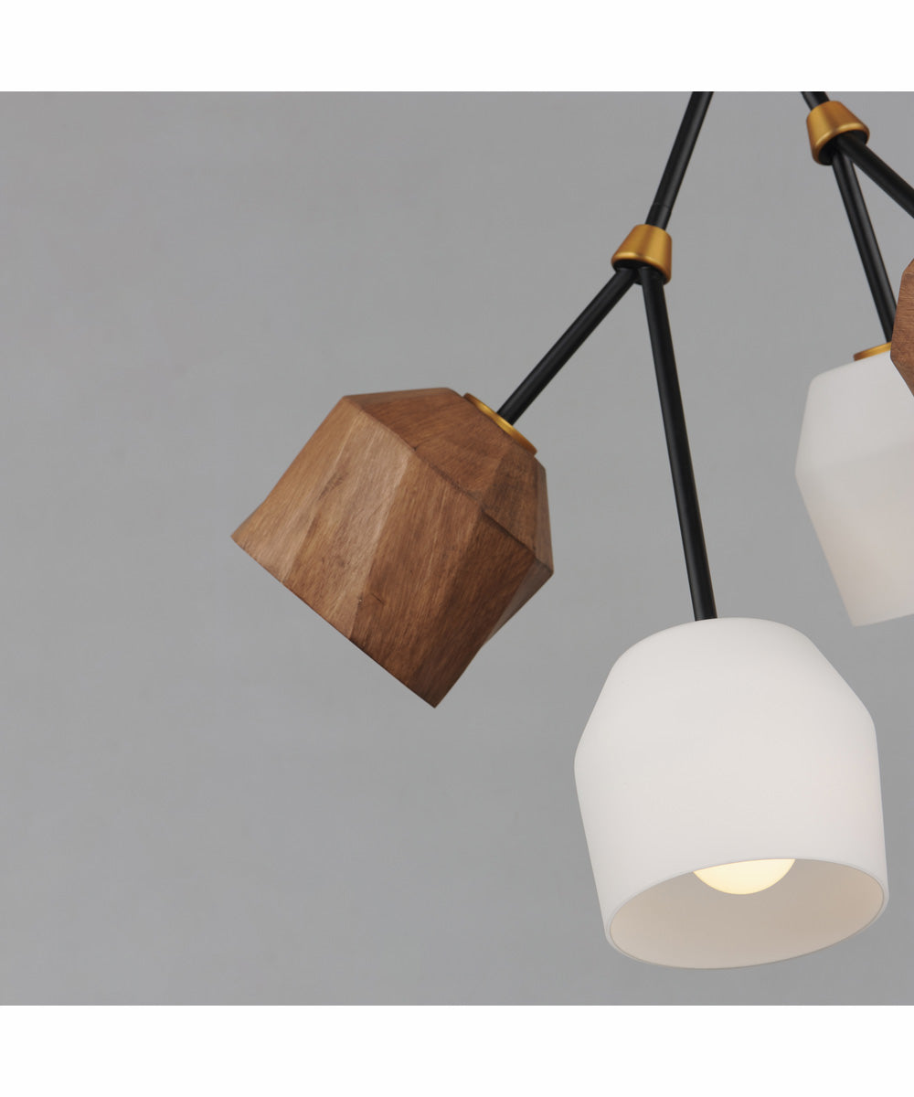 Akimbo 4-Light Pendant W LED Bulbs Dark Bronze/Antique Brass