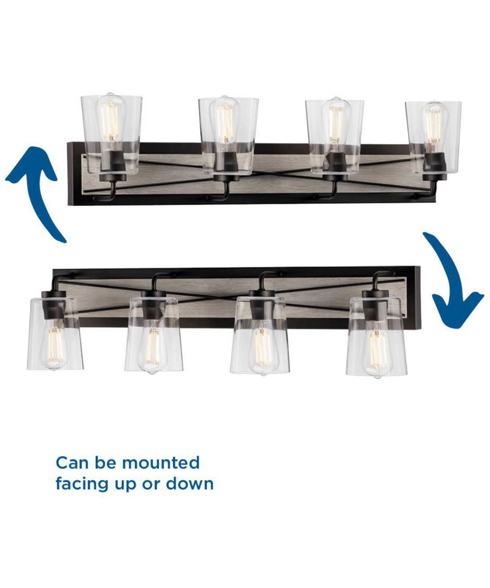 Briarwood 4-Light Clear Glass Coastal Bath Vanity Light Graphite