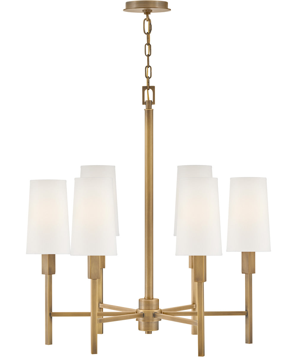 Fenwick 6-Light Medium Chandelier in Heritage Brass
