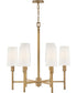 Fenwick 6-Light Medium Chandelier in Heritage Brass